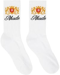 Rhude - White Crest Socks - Lyst