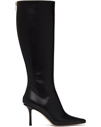 Jimmy Choo - Agathe 85 Point-toe Knee-high Leather Boots - Lyst