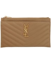 Saint Laurent Beige Monogramme Pouch - Natural