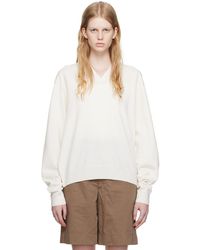 Lemaire - Off-white V-neck Sweater - Lyst