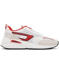 DIESEL - White & Red S-serendipity Sport Sneakers - Lyst