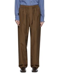 Lemaire - Brown Relaxed Trousers - Lyst