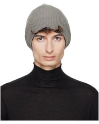 Rick Owens - Taupe Tower Ribbed Beanie - Lyst