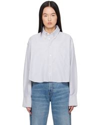 Ami Paris - Off- Cotton Cropped Oversized Shirt - Lyst