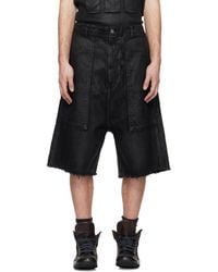Det Blev Sent Waxed Denim Shorts in Black for Men | Lyst