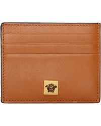 Versace - Tan Severine Leather Card Holder - Lyst