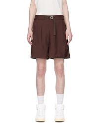 Jil Sander - Burgundy & Brown Oversized Reversible Shorts - Lyst