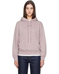 Maison Kitsuné - Pull À Capuche Décontracté Mauve À Logo - Lyst