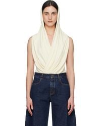 Alaïa - Off- Hooded Viscose Bodysuit - Lyst