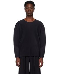 Homme Plissé Issey Miyake - T-shirt à manches longues monthly color january noir - Lyst