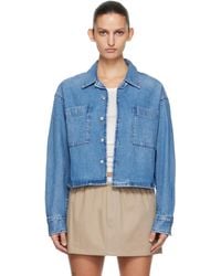 Alexander Wang - Cropped Long Sleeve Denim Shirt - Lyst