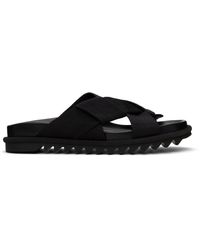 【関税込み】Dries Van Noten ブラック クリスクロス サンダル メンズ Dries Van Noten ブラウン クリスクロス サンダル