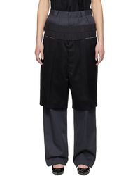 Maison Margiela - グレー＆ブラック レイヤード トラウザーズ - Lyst