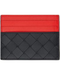 Bottega Veneta - Black & Red Credit Card Holder - Lyst