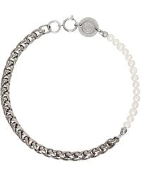 In Gold We Trust - Round Chain Pearl Logo Clasp Necklace - Lyst