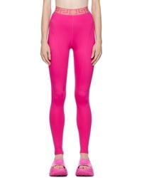 Versace - Pink Greca leggings - Lyst