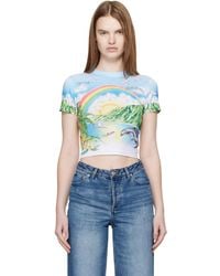 CASABLANCA - Cropped Baby T-Shirt - Lyst