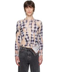 Y. Project - T-shirt à manches longues blanc et mauve à carreaux imprimés - Lyst