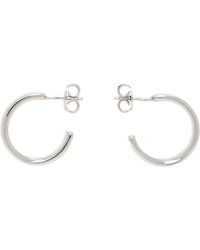 MM6 by Maison Martin Margiela - Silver Numeric Minimal Signature Hoop Earrings - Lyst