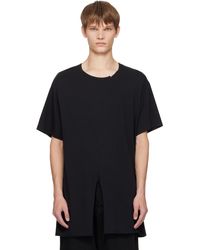 Yohji Yamamoto - Single Jersey Slit Round Neck T-Shirt - Lyst