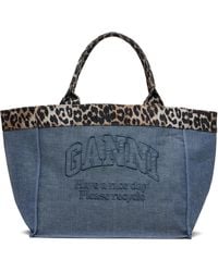Ganni - Medium Trapeze Shopper Reversible Tote - Lyst