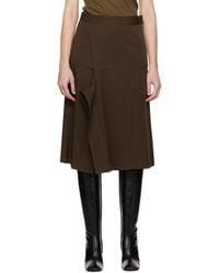 Lemaire - Asymmetrical Wrapover Midi Skirt - Lyst