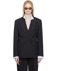 Acne Studios - ブラック ピンストライプ ダブルジャケット - Lyst