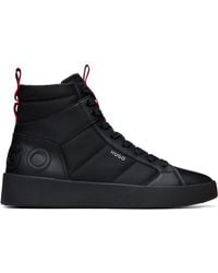 HUGO - Canvas & Faux-Leather Sneakers - Lyst