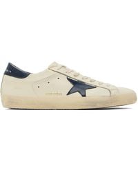 Golden Goose - Off-white & Navy Super-star Sneakers - Lyst