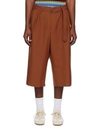 Dries Van Noten - Belted Wool Mohair Shorts - Lyst