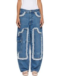 Ganni - Audri Lace Cargo Jeans - Lyst