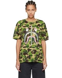 A Bathing Ape - Khaki Abc Camo Crystal Stone Shark T-Shirt - Lyst