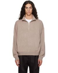 YACAIA - Y-0019 Half-Zip Merino & Cashmere Sweater - Lyst