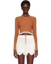 Chloé - Pull Écourté Et Ajusté Brun - Lyst