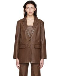 Ksubi Crossin Leather Jacket - Brown