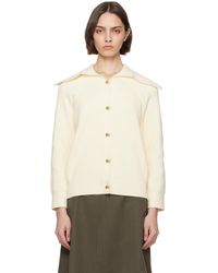 Bottega Veneta - Off- Cotton Rib Cardigan - Lyst