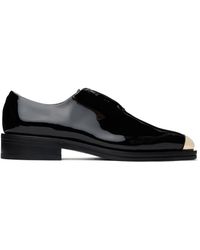Ferragamo - Chaussures oxford noires à bout en métal - Lyst