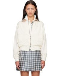 Burberry - Off- Cropped Tropical Gabardine Hayfield Harrington Jacket - Lyst
