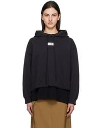 MM6 by Maison Martin Margiela - ブラック ローヘム ロゴ フーディ - Lyst