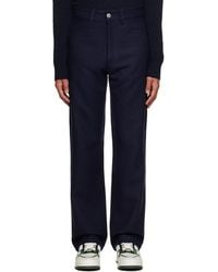 Ami Paris - Navy Straight-fit Trousers - Lyst