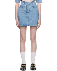 Moschino Jeans - Button-fly Denim Miniskirt - Lyst