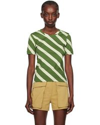 Dries Van Noten - T-shirt vert à rayures - Lyst