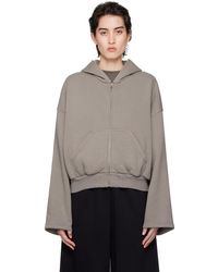 MM6 by Maison Martin Margiela - ブラウン ジップフーディ - Lyst