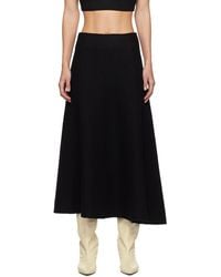 Jil Sander - Black Asymmetric Hem Midi Skirt - Lyst