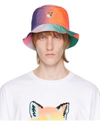 Maison Kitsuné - Multicolor Fox Head Bucket Hat - Lyst
