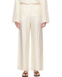 TOTEME - Off- Monogram Silk Pj Lounge Pants - Lyst