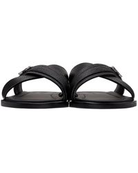 Giorgio Armani Pebbled Plaited Sandals - Black
