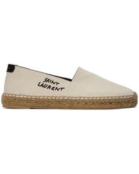 Saint Laurent Espadrilles a broderies blanc casse