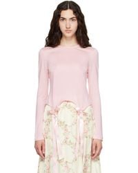 Simone Rocha - Bow Tail Easy Long Sleeve T-Shirt - Lyst