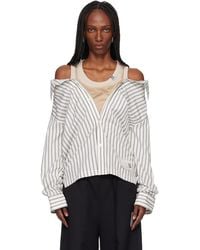 Maison Mihara Yasuhiro - Off- & Triple Layered Stripe Shirt - Lyst